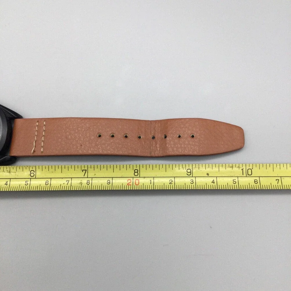 Gruen Precision Mens Watch 41mm Black Dial Brown Band New Battery